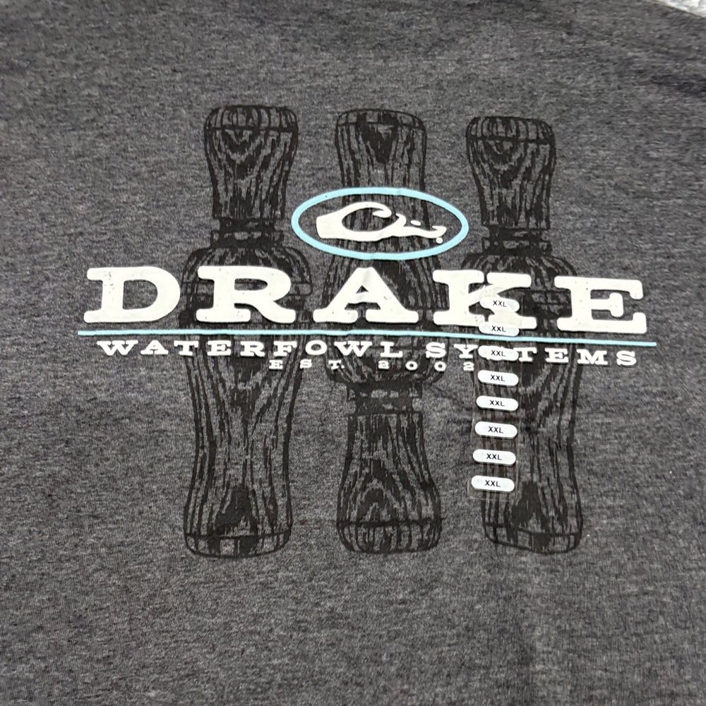 Drake Waterfowl Charcoal Short-Sleeve Pocket Tee with Teal Logo